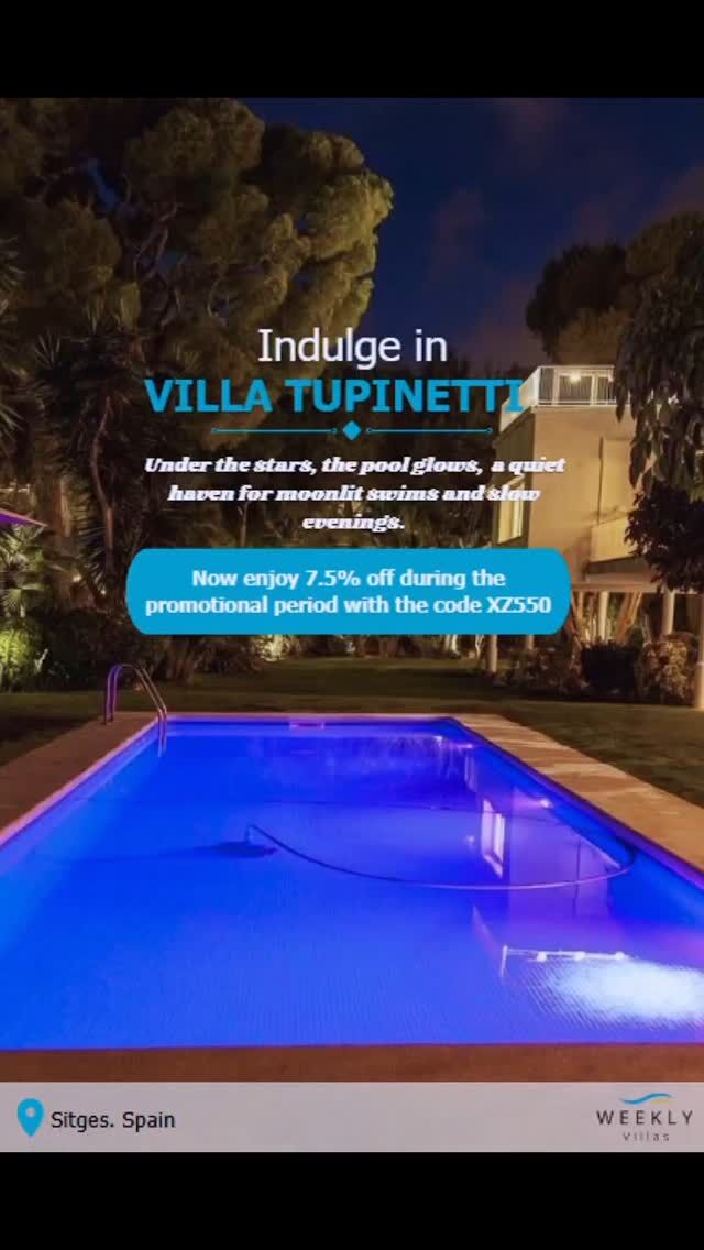Enjoy 7% OFF with code XZ550 – limited-time offer at www.weeklyvillas.com

Looking for a luxury villa in Barcelona for monthly rental? Villa Tupinetti is the perfect escape — a Mediterranean hideaway with designer interiors, shaded outdoor dining, and a private pool surrounded by greenery. It’s part of our exclusive Last Minute on holidays villas in Barcelona collection.

From villas with private spa to high-end stays for families or events, Weekly Villas Barcelona offers a refined selection of homes to rent in the most beautiful coastal areas of Spain. Discover last minute villas in Barcelona, Mallorca, Ibiza and beyond, tailored for those seeking style, privacy and serenity.

#LuxuryVillaBarcelona #WeeklyVillasBarcelona #LastMinuteVillas #VillaRentalsBarcelona #VillaDesignSpain #BarcelonaHolidayHomes #VillaWithSpa #SpainFamilyVilla #VillaTupinetti