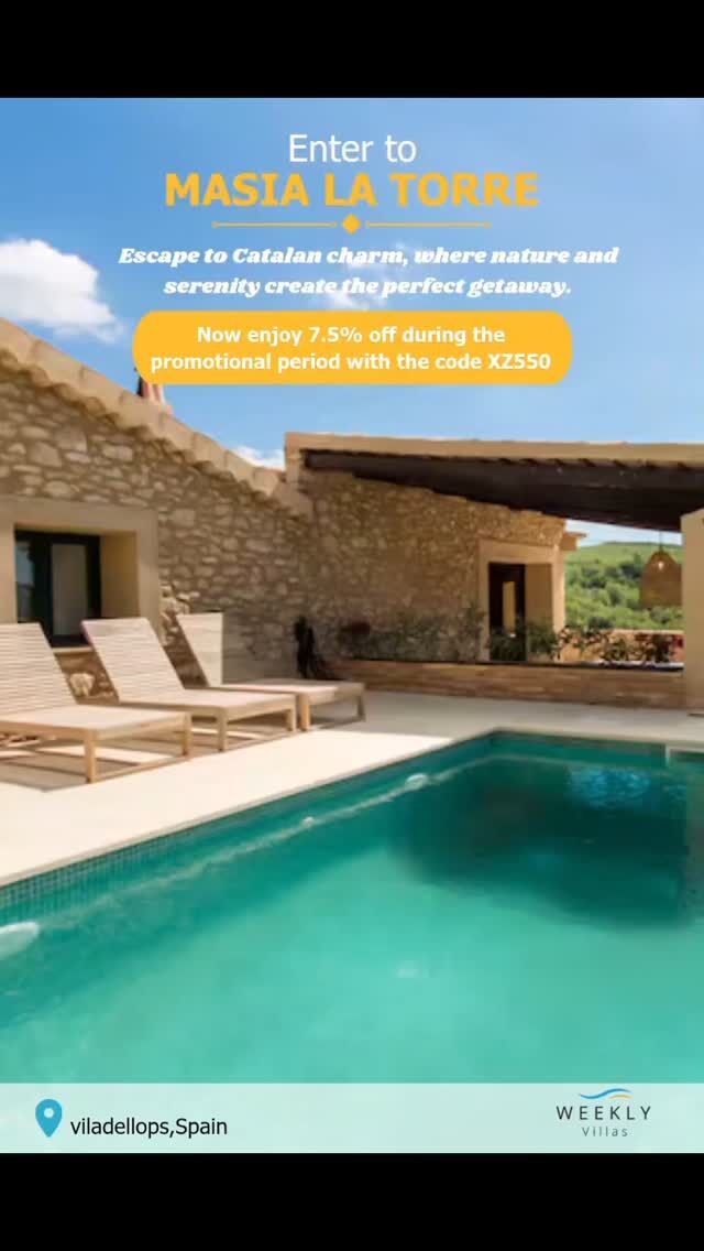 Masia La Torre · Rustic Elegance & Private Pool in Sitges

🎁 7.5% OFF with code XZ550 – only at www.weeklyvillas.com

Step into Masia La Torre — a traditional Catalan masia with panoramic views, lush gardens and a private pool
Perfect for events, retreats or peaceful getaways in the heart of nature just minutes from Sitges

Looking for a Last Minute villa in Sitges?
A spacious villa rental for events?
Masia La Torre blends rustic charm with Mediterranean elegance and is one of the top holiday luxury villas on the coast

✨ Stone walls, sea breezes and space to gather or unwind

#HolidayLuxuryVillas #LastMinuteVillasInSitges #SitgesVillaRentalsForEvents #VillaSitgesHighDesign #WeeklyVillasSitges #MasiaLaTorreSitges #PrivateVillaSitges #VillasToRentInSpainForParties #LuxuryVillasBarcelona